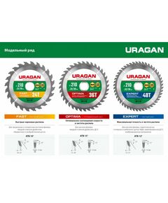 Пильный диск по дереву URAGAN Optima 160 х 20/16 мм 24Т [36801-160-20-24_z01] фотографии