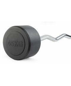 Штанга неразборная обрезиненная VictoryFit VF-DX5450 45 кг, изогнутый гриф фотографии