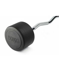 Штанга неразборная обрезиненная VictoryFit VF-DX5500 50 кг, изогнутый гриф фотографии