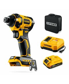 Бесщеточный ударный винтоверт STEHER CSB-180-21 20 В, 180 Н·м, 1 АКБ LMS (2 А·ч), сумка фотографии