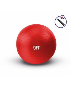 Гимнастический мяч Original FitTools 65 см красный с насосом [FT-GBR-65RD] фотографии