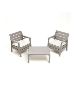 Набор садовой мебели «Барселона», 2 кресла, стол, серый фотографии