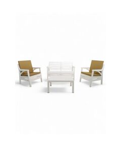 Набор садовой мебели «Евпатория»: 2 кресла, стол, двухместный диван, белый фотографии