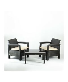 Набор садовой мебели «Калифорния», 2 кресла, стол, тёмно-коричневый фотографии