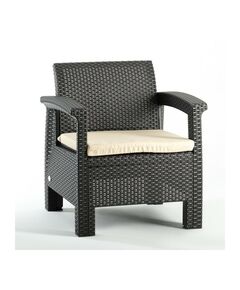 Набор садовой мебели «Калифорния», 2 кресла, стол, тёмно-коричневый фотографии