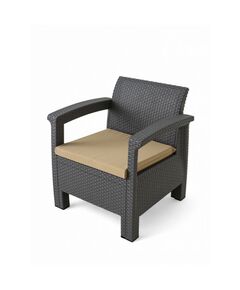 Набор садовой мебели «Калифорния», 3 предмета: 2 кресла, стол, серый фотографии