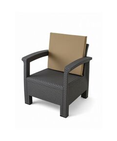 Набор садовой мебели «Калифорния», 3 предмета: 2 кресла, стол, серый фотографии