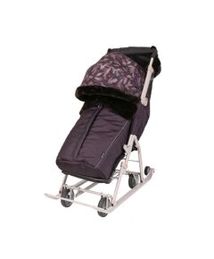 Санки - коляска «Ника Детям 7-5H», чехол для ног, муфта, сумка, шоколадный фотографии