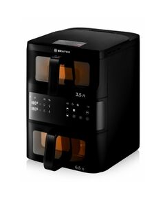 Аэрогриль BRAYER 2048BR 2500 Вт, 2 чаши, 10 программ, 200°С, LED-дисплей, таймер, решётка фотографии