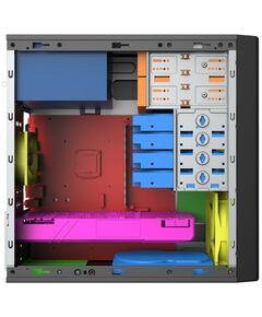Корпус с блоком питания Foxline FL-733R-FZ450R-U32C-PH mATX case, black, PSU 450W 12cm, w/2xUSB2.0, w/2xUSB3.0, w/1xType-C (USB2.0), w/2xcombo audio, w/pwr cord, w/o FAN фотографии