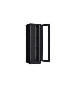 Напольный шкаф Nikomax TFR-426080-GMMM-R2-BK серии TFR-R2 19", 42U, дверь металлическая со стеклом, металлические стенки, Ш600хВ2010хГ800мм, в разобранном виде, черный фотографии