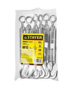 Талреп STAYER 30515-10 DIN 1480, М10, 6 шт, крюк-кольцо фотографии