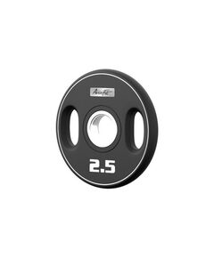 Олимпийский полиуретановый диск AeroFit 2.5 кг, черный, с 2-мя хватами [AFPUPLB2.5] фотографии