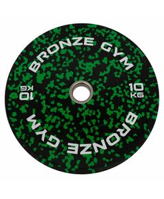 Диск бамперный BRONZE GYM BGBMC10 камуфляж, зеленый, 10 кг фотографии