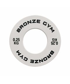 Диск калиброванный BRONZE GYM BGPLCL002 для пауэрлифтинга, белый, 0,25 кг фотографии