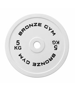 Диск калиброванный BRONZE GYM BGPLCL050 для пауэрлифтинга, белый, 5 кг фотографии