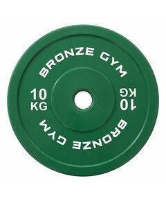 Диск калиброванный BRONZE GYM BGPLCL100 для пауэрлифтинга, зеленый, 10 кг фотографии