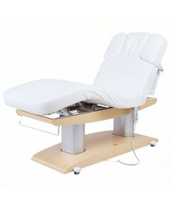 Массажный стол Mizomed MZ 2259H стационарный, с подогревом, белый/светлое дерево фотографии