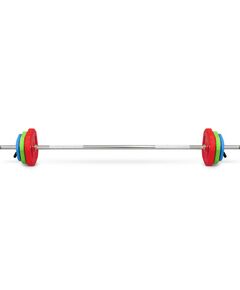 Штанга для аэробики BRONZE GYM BG-FA-BP БОДИПАМП, гриф, весовые диски 2x1,25кг, 2x2,5кг, 2x5кг, пара замков фотографии