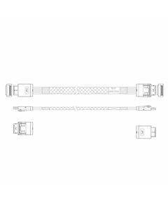 Кабель JPC P47SSDN01000-2 Cable OCuLink x4 42P (прямой Straight Type) -TO- OCuLink x4 42P (прямой Straight Type), 85 Ohm, L:100cm фотографии
