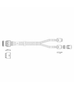 Кабель JPC P5251DR01000-1 Cable OCuLink x8 80P (прямой Straight Type) -TO- 2x OCuLink x4 42P (прямой Straight Type), 85 Ohm, L:100cm фотографии