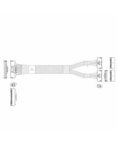 Кабель JPC P733BGB10800-1 Cable MCIO x16 124P (STRAIGHT TYPE) -TO- 2*MCIO x8 74P (STRAIGHT TYPE), 85 Ohm, L:80cm фотографии