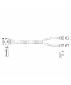 Кабель Luxshare L285MM012-SD-R MCIO x8 74P прямой to 2x HD MiniSAS 4i 36P SFF8643 прямой, 85 Ohm, 80cm фотографии