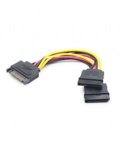 Кабель питания SATA Cablexpert CC-SATAM2F-01 15pin (M)/2x15pin(F), на 2 SATA устр, 15см фотографии
