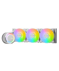 Жидкостная система охлаждения MSI MAG CORELIQUID E360 WHITE 3x ARGB Fan, ARGB Block, Color Box, Pallet packing [306-7ZW6E27-C24] фотографии