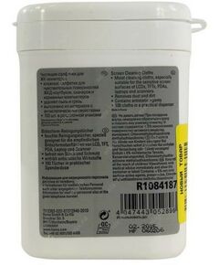 Чистящие средства: Чистящие салфетки для ЖК экранов в пластиковой тубе Hama для всех типов экранов 100 шт [R1084187] фотографии