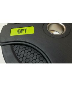 Купить Диск олимпийский Original FitTools FT-2HGP-20 обрезиненный черный с двумя хватами 20 кг, изображение 2 в интернет-магазине Irkshop.ru