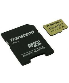 Secure Digital карты: Карта памяти Transcend microSDXC  128Gb UHS-I U3 V30 + microSD-->SD Adapter [TS128GUSD500S] фотографии