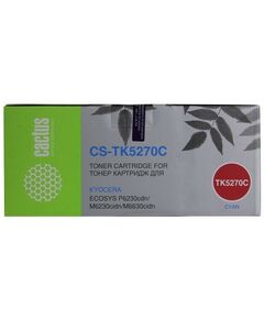 Для Kyocera: Картридж Cactus CS-TK5270C Cyan для Kyocera Ecosys P6230cdn/M6230cidn/M6630cidn фотографии