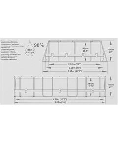 Купить Бассейн каркасный BestWay Power Steel  488х305х107 см фильтр-картридж насос лестница тент подстилка [56448], изображение 3 в интернет-магазине Irkshop.ru