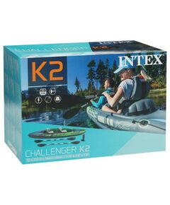 Лодки: Лодка Intex Challenger К2 2-местная, 351 х 76 х 38 см, алюминиевые вёсла 213 см, ручной насос, 2 сиденья, до 160 кг [68306NP] фотографии