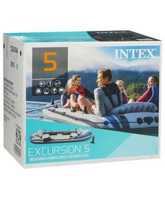 Лодки: Лодка надувная Intex Excursion 5 5 местная, 366 х 168 х 43 см, вёсла алюминиевые, насос, до 600 кг [68325NP] фотографии