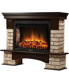 Камины: Портал Firelight Forte Wood 30 камень коричневый, шпон темный дуб [Forte Wood 30 BDO] фотографии