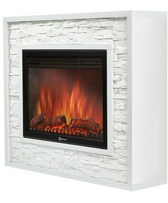 Камины: Портал Firelight Loft 30 WW камень белый, белая эмаль фотографии