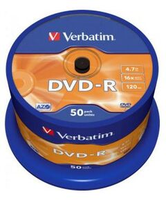 DVD±RW, DVD±R, DVD RAM диски: Диски DVD-R Verbatim 4.7Gb 16x уп. 50 шт, на шпинделе [43548] фотографии