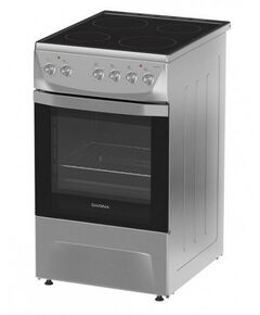 Кухонные плиты: Плита электрическая Дарина 1D5 EC 241 614 X стеклокерамическая рабочая поверхность, 4 конфорки, электрическая духовка, 50 л, ШхГхВ: 50x60x85 см, гриль электрический, механическое управление фотографии