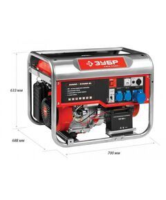 Электростанции: Бензиновый генератор с электростартером Зубр ЗЭСБ-5500-Э 5500 Вт фотографии