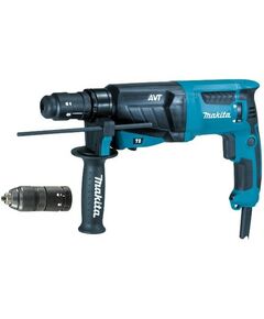 Перфораторы: Перфоратор Makita HR2631FT крепление SDS-Plus, макс. энергия удара 2.4 Дж, мощность 800 Вт, вес 3.1 кг, кейс фотографии