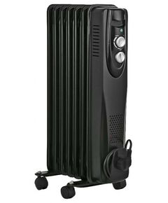 Масляные радиаторы: Масляный радиатор Ballu BOH/CL-07BRN мощность обогрева 1500 Вт, число секций: 7, термостат, колеса для перемещения, цвет черный фотографии