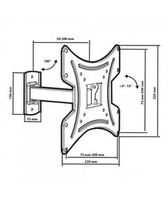 Крепеж для аудио-видео техники: Кронштейн для LED/LCD Kromax Tuarex ALTA-203 black Надежная стальная конструкция, антиблик - функция наклона позволяет убрать с экрана блики от солнца и ламп, простой и легкий монтаж благодаря съемной монтажной пластине, телевизор на кронштейне можно наклонить, повернуть и сдвинуть к стене фотографии