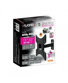 Крепеж для аудио-видео техники: Кронштейн для LED/LCD Kromax Tuarex ALTA-203 black Надежная стальная конструкция, антиблик - функция наклона позволяет убрать с экрана блики от солнца и ламп, простой и легкий монтаж благодаря съемной монтажной пластине, телевизор на кронштейне можно наклонить, повернуть и сдвинуть к стене фотографии
