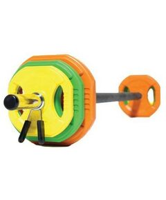 Фитнес оборудование: Штанга для аэробики PROFI-FIT 20090, обрезиненные диски (1.25 кг, 2.5 кг, 5 кг) по 2шт фотографии