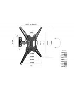 Купить Кронштейн универсальный для ТВ HARPER TVK-1755 Black 16-55", VESA до 400х400, вес до 30 кг, поворотный, изображение 2 в интернет-магазине Irkshop.ru