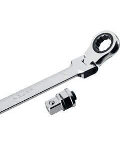 Наборы инструментов и ключи: Набор комбинированных гаечных ключей трещоточных шарнирных с адаптерами Зубр 27102-H10 10 шт, 8 - 19 мм фотографии