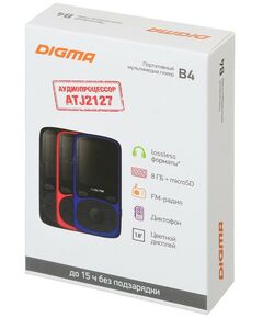 MP3-плееры: Проигрыватель Digma B4 MP3 Player, FM Tuner, 8Gb, MicroSD, LCD 1.8", диктофон, USB, Li-Pol [B4BK-Black] фотографии