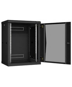 Купить Настенный разборный шкаф TLK TWC-156045-R-G-BK 19", 15U, стеклянная дверь, Ш600хВ770хГ450мм, 2 пары монтажных направляющих, черный, изображение 2 в интернет-магазине Irkshop.ru